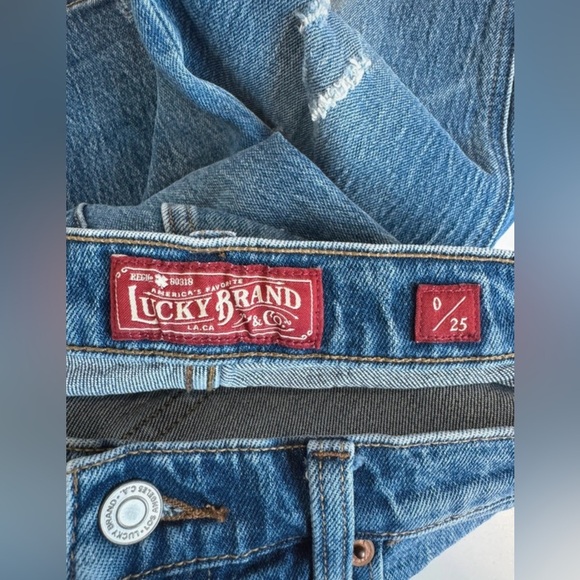 Lucky Brand Sienna Slim Boyfriend Distressed Jeans - Size 0/25 - Picture 7 of 8